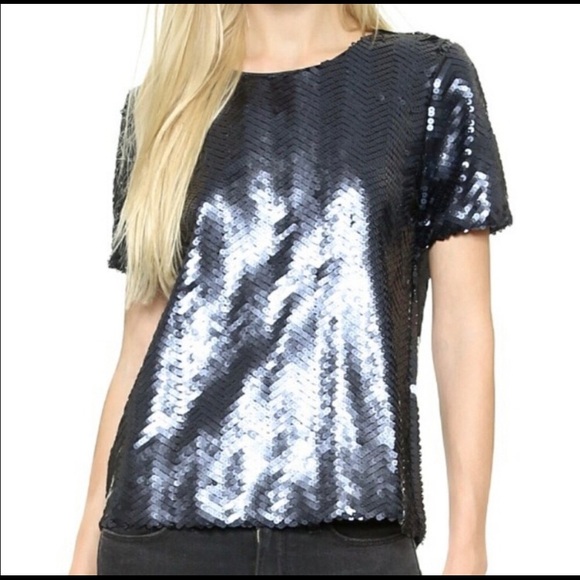 Anthropologie Tops - J.O.A. Blue Sequin Chevron Top Anthropologie